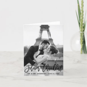 Voor altijd Dankbaar Borstelschrift Bruiloft Moder Bedankkaart