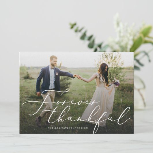 Voor altijd dankbaar dank je fotokaart bedankkaart (Staand voorkant)