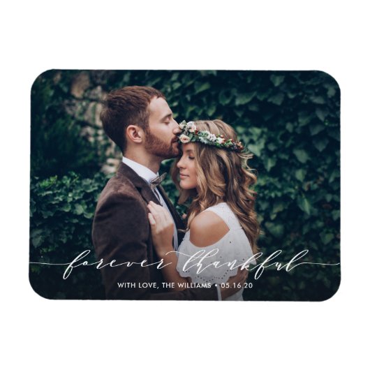 Voor altijd dankbaar | Dank u bruiloft foto magnee Magneet (Horizontaal)