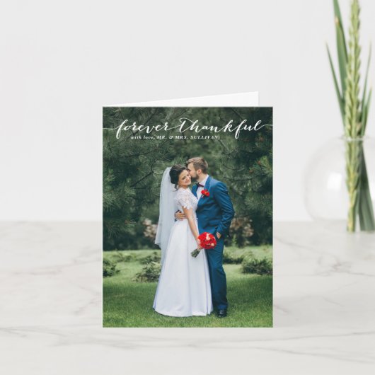 Voor altijd dankbaar handgeschreven verticale dank bedankkaart (Voorkant)