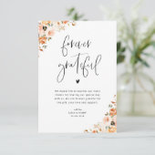 voor altijd dankbaar herfst floral dank u kaartje bedankkaart (Staand voorkant)