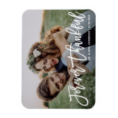 Voor altijd dankbaar moderne kalligrafie foto brui magneet (Verticaal)