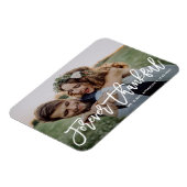 Voor altijd dankbaar moderne kalligrafie foto brui magneet (Linkerzijde)