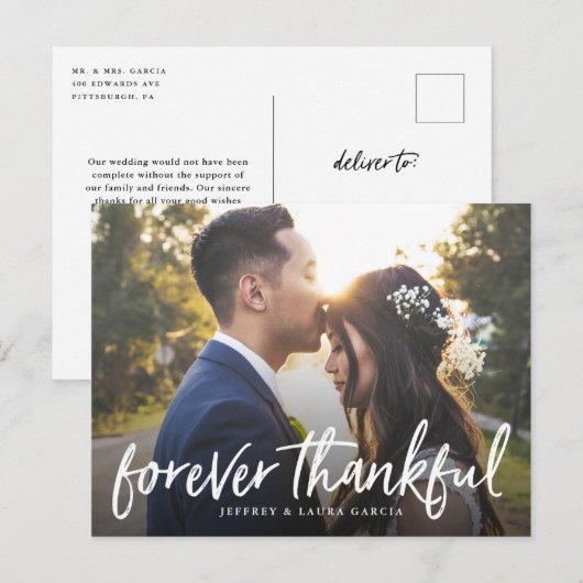 Voor altijd dankbare bruiloft dank u Briefkaart (Voorkant / Achterkant)