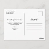 Voor altijd dankbare bruiloft dank u Briefkaart (Achterkant)