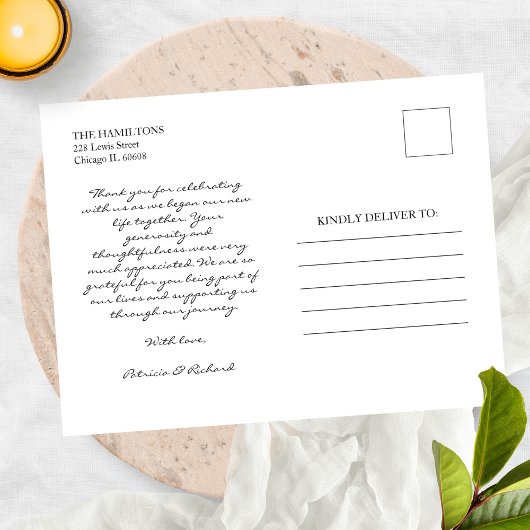 Voor altijd dankbare eenvoudige bruiloft dank u Fo Briefkaart