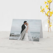 VOOR ALTIJD DANKBARE witte trouwfoto Kaart (Gele Bloem)