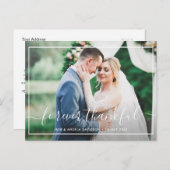 voor altijd dankzij het witte script bruiloft briefkaart (Voorkant / Achterkant)