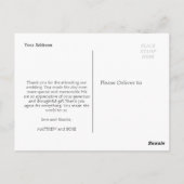 voor altijd dankzij het witte script bruiloft briefkaart (Achterkant)