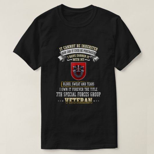 Voor altijd de titel van de Veteraan van de Groep T-shirt (Design voorkant)