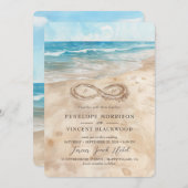 Voor altijd door de Zee Beach bruiloft uitnodiging (Voorkant / Achterkant)