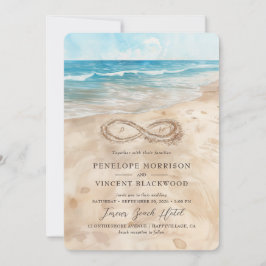 Voor altijd door de Zee Beach bruiloft uitnodiging