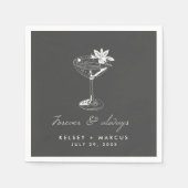 Voor altijd een bruiloft cocktail servet (Voorkant)