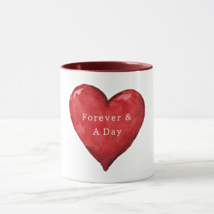 Voor altijd & een dag hart Valentijnsdag liefde Mok