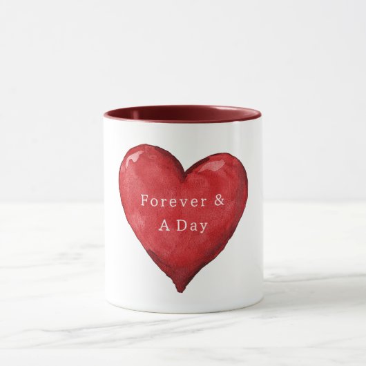 Voor altijd & een dag hart Valentijnsdag liefde Mok (Midden)