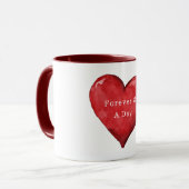 Voor altijd & een dag hart Valentijnsdag liefde Mok (Voorkant links)