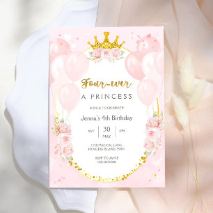 Voor altijd een prinses Koninklijke thema meisje 4 Kaart