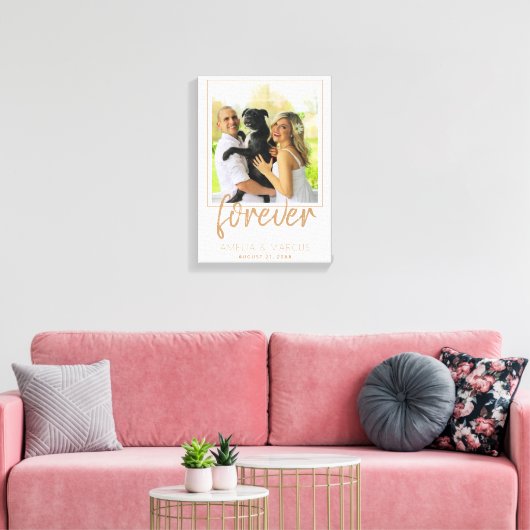 Voor altijd Elegant Golden Script Wedding Keepslag Canvas Afdruk (Insitu (Woonkamer))