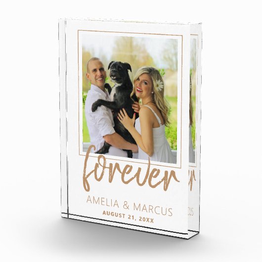 Voor altijd Elegant Golden Script Wedding Keepslag Fotoblokken (Rechts)