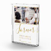 Voor altijd Elegant Gouden Script Bruiloft Fotoblokken (Rechts)