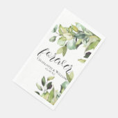 Voor altijd Elegante Groene Botanicals Bruiloft Servet (Hoek)