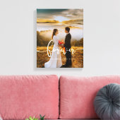Voor altijd elegante ontwerp overlay bruiloft foto canvas afdruk (Insitu (Woonkamer))