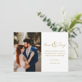 Voor altijd elegante trouwfoto dank u bedankkaart (Staand voorkant)