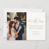 Voor altijd elegante trouwfoto dank u bedankkaart (Voorkant)