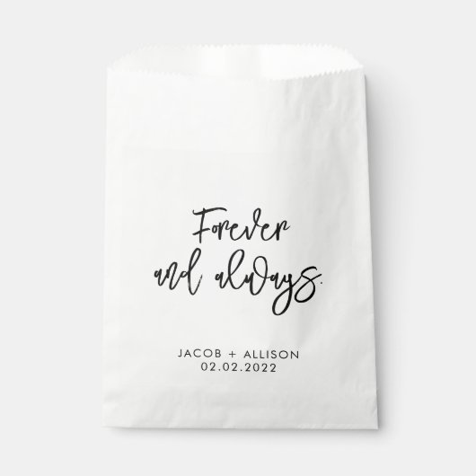 Voor altijd en altijd. bedankzakje (Voorkant)