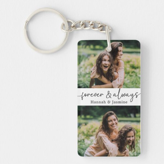 Voor altijd en altijd BFF Best Friends Custom Phot Sleutelhanger (Voorkant)