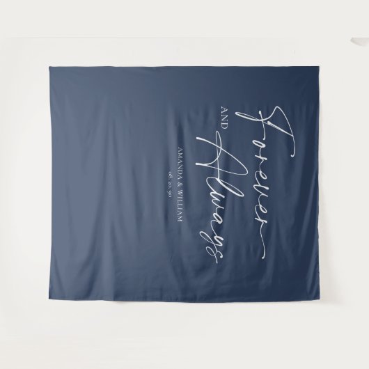 Voor altijd en altijd bruiloft achtergrond wandkleed (Voorkant (horizontaal))