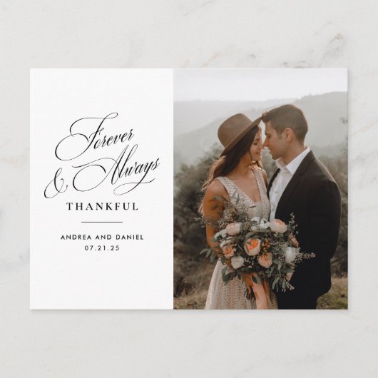 Voor altijd en altijd bruiloft dank u briefkaart (Voorkant)