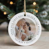 Voor altijd en altijd bruiloft Jubileum Foto Keramisch Ornament