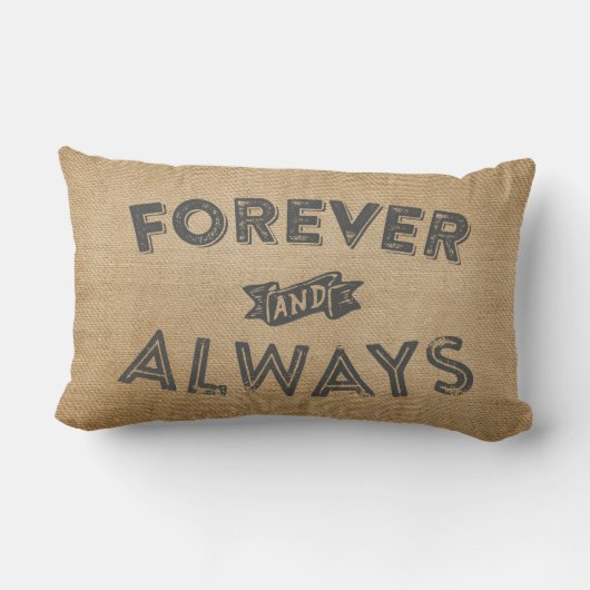 Voor altijd en altijd Burlap Initialen Weddenschap Kussen (Achterkant)