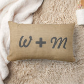 Voor altijd en altijd Burlap Initialen Weddenschap Kussen (Deken)