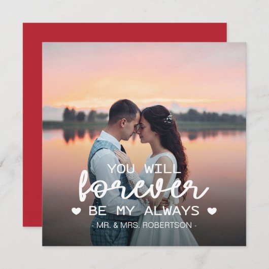 Voor altijd en altijd de Valentijn van de douanefo (Voorkant / Achterkant)