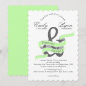 Voor altijd en altijd Green Ribbon Banner bruiloft Kaart (Voorkant / Achterkant)