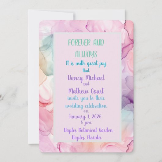 Voor altijd en altijd is het met grote vreugde feestdagenkaart (Voorkant)