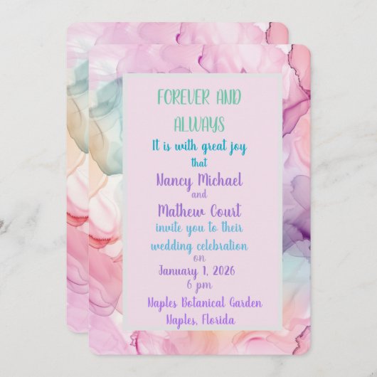 Voor altijd en altijd is het met grote vreugde feestdagenkaart (Voorkant / Achterkant)