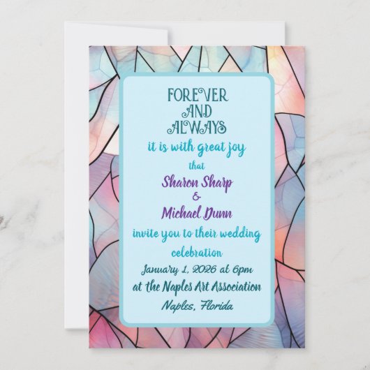 voor altijd en altijd is het met grote vreugde kaart (Voorkant)