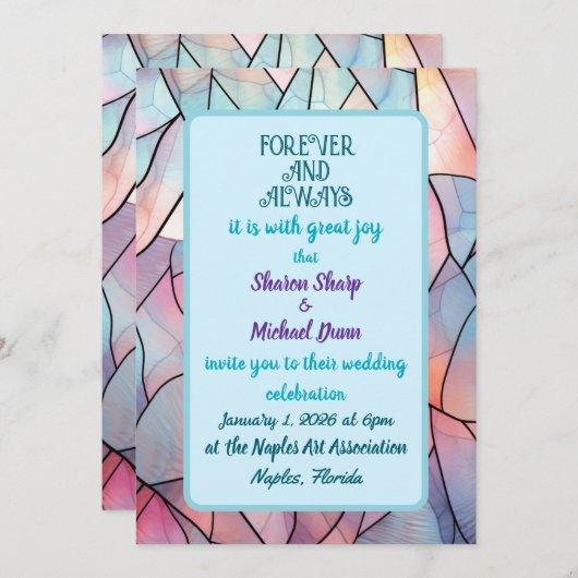 voor altijd en altijd is het met grote vreugde kaart (Voorkant / Achterkant)