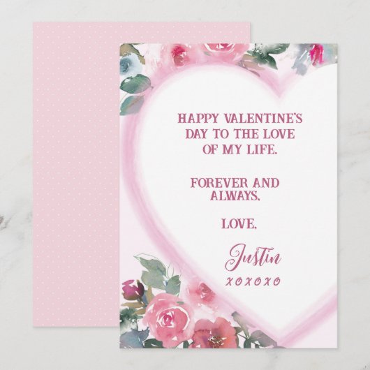 Voor altijd en altijd - Valentijnskaart Persoonlij Feestdagenkaart (Voorkant / Achterkant)