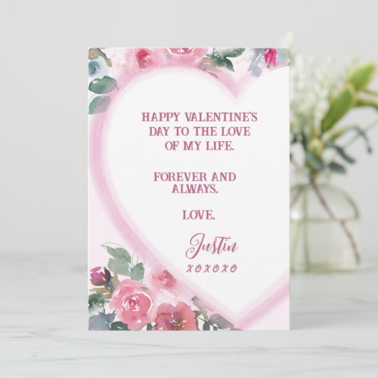 Voor altijd en altijd - Valentijnskaart Persoonlij Feestdagenkaart (Staand voorkant)