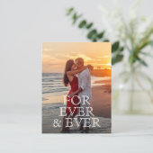 Voor altijd en altijd Wit Weddenschap van de Tekst Aankondigingskaart (Staand voorkant)