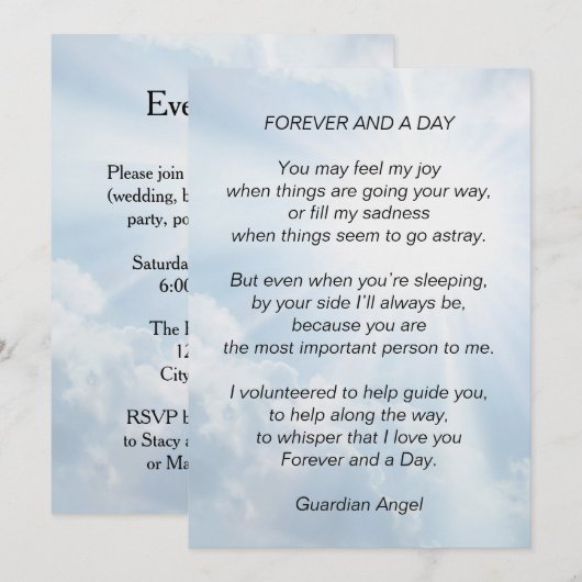 Voor altijd en een dag kaart (Voorkant / Achterkant)