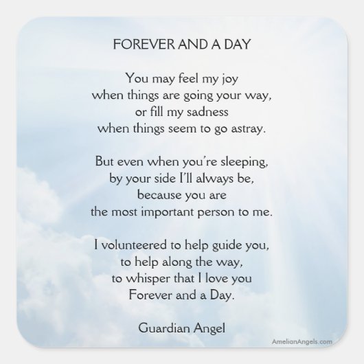 Voor altijd en een dag vierkante sticker (Voorkant)