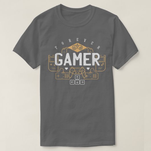 Voor altijd gamer Controller Video Game Player T-shirt (Design voorkant)