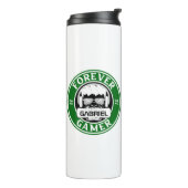 Voor altijd gamer, persoonlijke naam afdrukken thermosbeker (Gedraaid links)