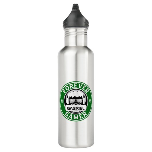 Voor altijd gamer, persoonlijke naam afdrukken waterfles  (Rechts)