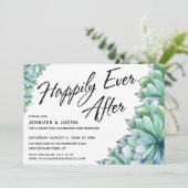 Voor altijd gelukkig met aquarel succulenten kaart (Staand voorkant)